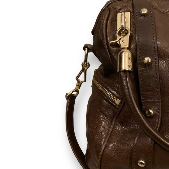 BROWN LEATHER REBECCA MINIKOFF PURSE - Picture 4 of 9